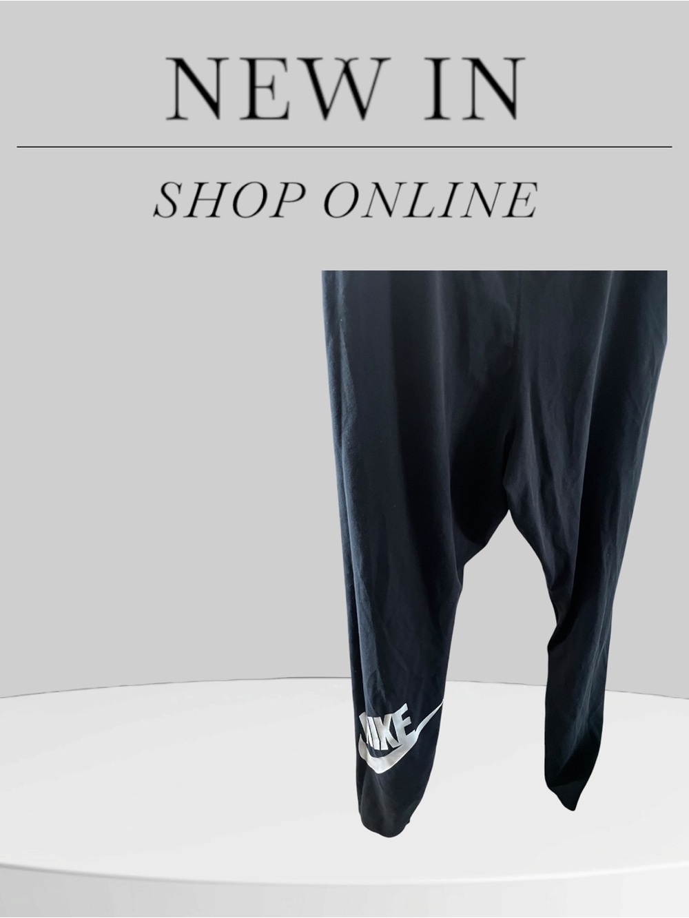 NEW WT WOMEN'S NIKE LOGO BLACK TIGHT FIT HIGH RISE ATHLETIC leggings  PANTS xl